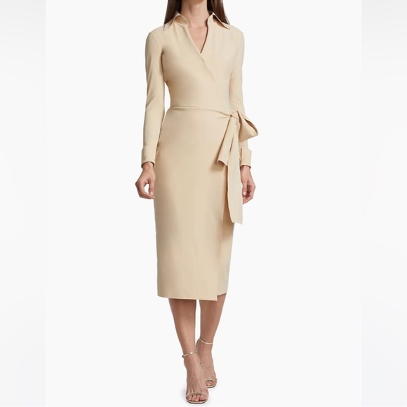 Chiara Boni La Petite Robe Kamala Matt Jersey Faux Wrap Midi Dress size 54 - Picture 1 of 15